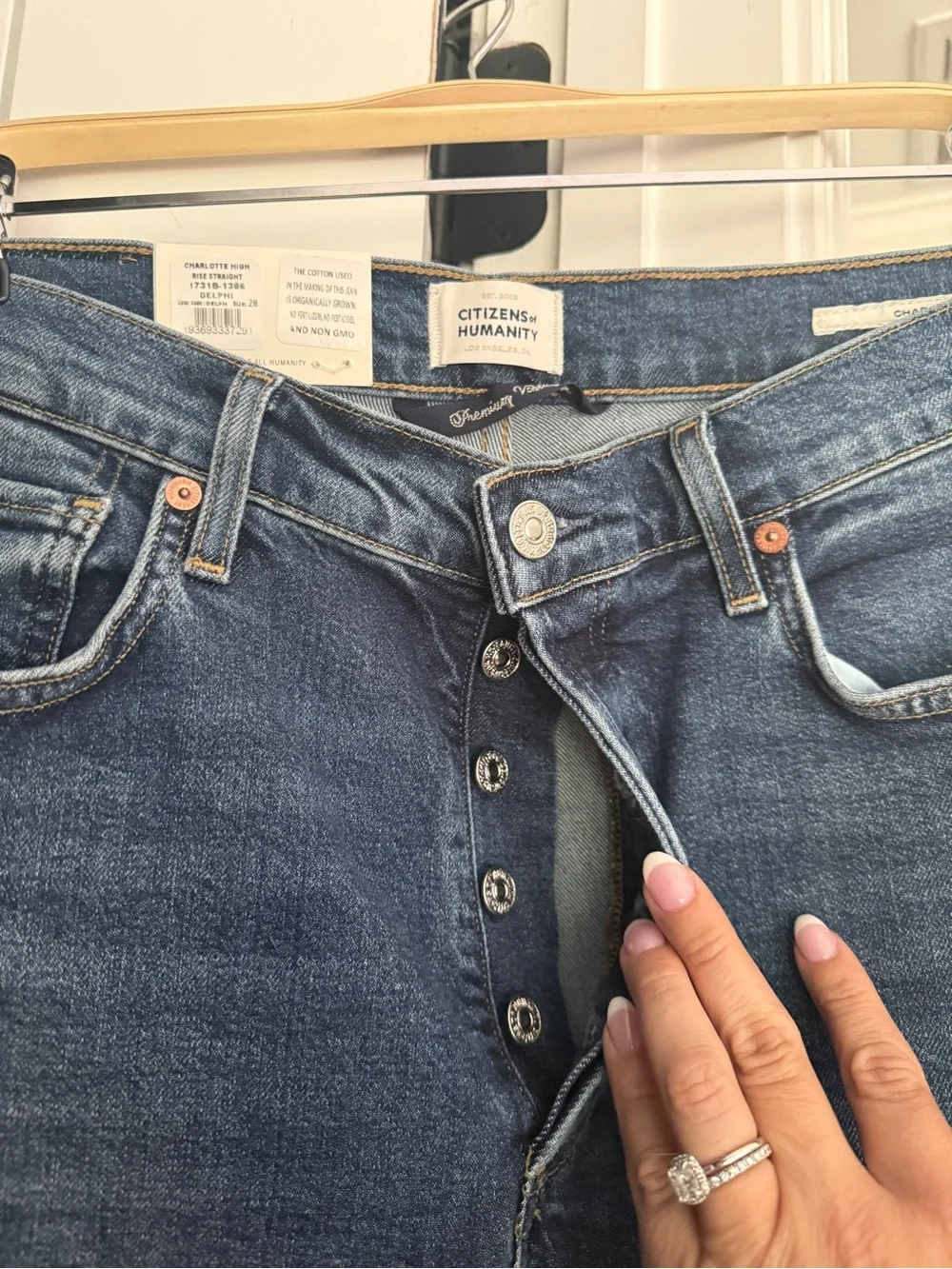 Citizens of Humanity Charlotte Jeans high rise straight button fly new